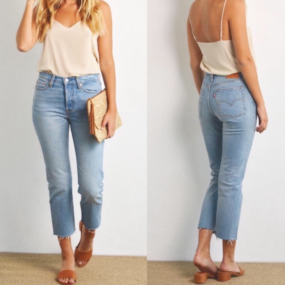 Levi Wedgie Straight Jeans with Raw Hem